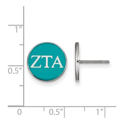 Zeta Tau Alpha Sterling Silver Enamel Stud Earrings – view 2
