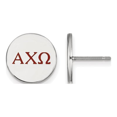 Alpha Chi Omega Sterling Silver Enamel Stud Earrings