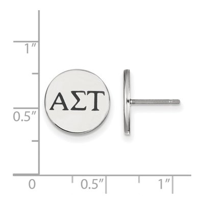 Alpha Sigma Tau Sterling Silver Enamel Stud Earrings – view 2