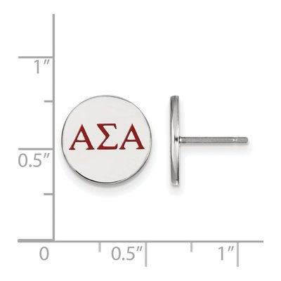 Alpha Sigma Alpha Sterling Silver Sorority Greek Letters Color Enamel Stud Earrings – view 2