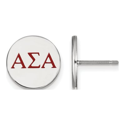 Alpha Sigma Alpha Sterling Silver Sorority Greek Letters Color Enamel Stud Earrings