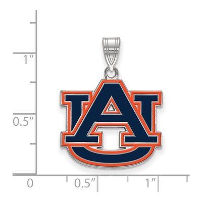 Auburn University Sterling Silver A-U Large Enameled Pendant – view 2