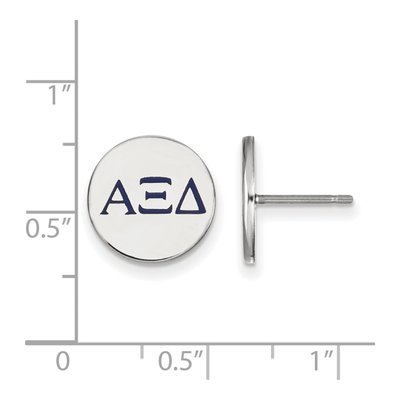 Alpha Xi Delta Sterling Silver Sorority Greek Letters Color Enamel Stud Earrings – view 2