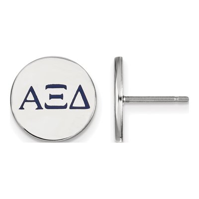 Alpha Xi Delta Sterling Silver Sorority Greek Letters Color Enamel Stud Earrings