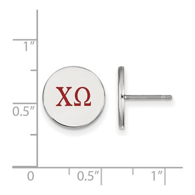 Chi Omega Sterling Silver Sorority Enamel Stud Earrings – view 2