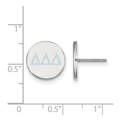 Delta Delta Delta Sterling Silver Tri Sorority Letter Stud Earrings – view 2