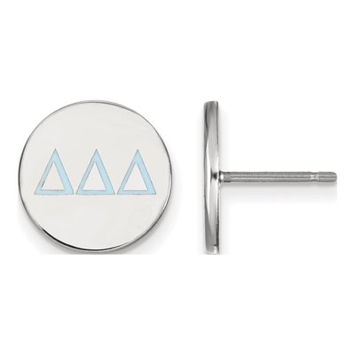 Delta Delta Delta Sterling Silver Tri Sorority Letter Stud Earrings