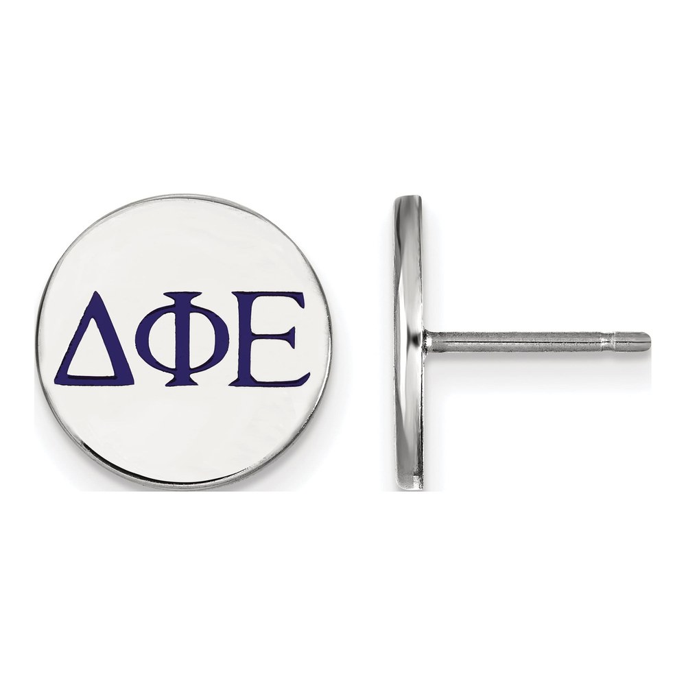 Delta Phi Epsilon Sterling Silver Enamel Stud Earrings