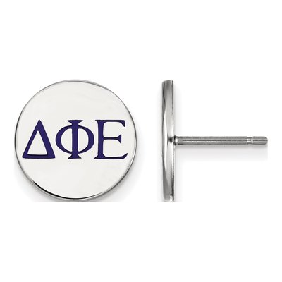 Delta Phi Epsilon Sterling Silver Enamel Stud Earrings