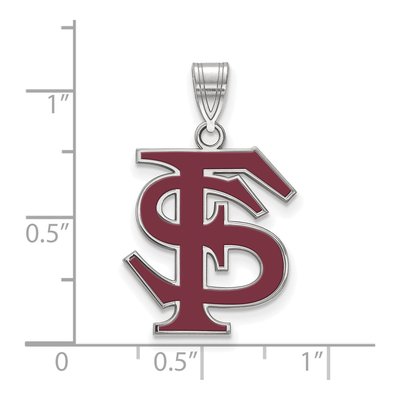 Florida State University Sterling Silver Large F-S Enameled Pendant – view 2