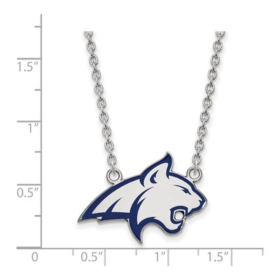 Montana State University Sterling Silver Large Bobcat Pendant Necklace – view 2