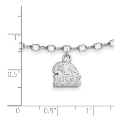 Miami University Sterling Silver Extra Small Redhawks Anklet – view 2