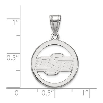 Oklahoma State University Sterling Silver Medium O-S-U Pendant – view 2