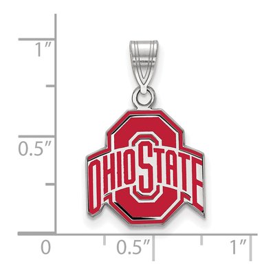 Ohio State University Sterling Silver Medium Enameled Pendant – view 2