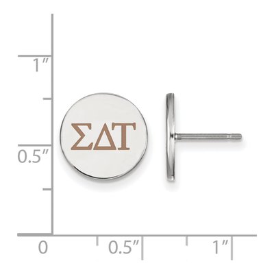 Sigma Delta Tau Sterling Silver Enamel Stud Earrings – view 2