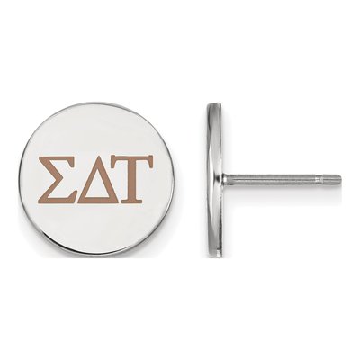 Sigma Delta Tau Sterling Silver Enamel Stud Earrings