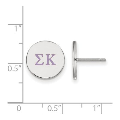 Sigma Kappa Sterling Silver Enamel Stud Earrings – view 2