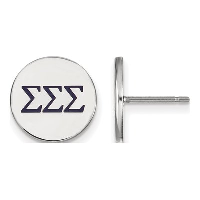 Sigma Sigma Sigma Sterling Silver Tri Sorority Stud Earrings