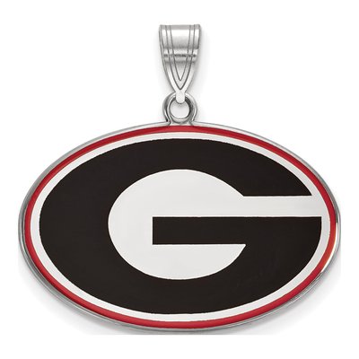 University of Georgia Sterling Silver Large Enameled Letter G Pendant