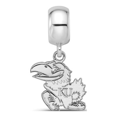 University of Kansas Sterling Silver Small Jayhawk Dangle Bead – view 4
