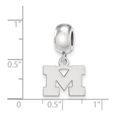University of Michigan Sterling Silver Extra Small Letter M Dangle Bead – view 5