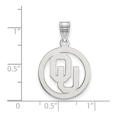 University of Oklahoma Sterling Silver Medium O-U Pendant – view 2
