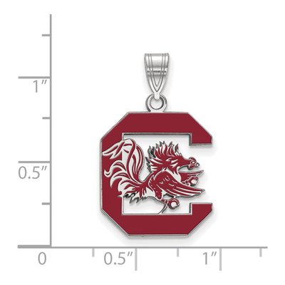 University of South Carolina Sterling Silver Large Enameled Pendant – view 2