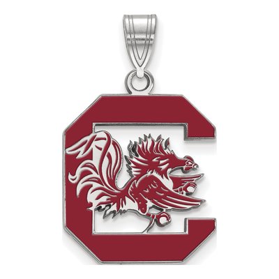 University of South Carolina Sterling Silver Large Enameled Pendant
