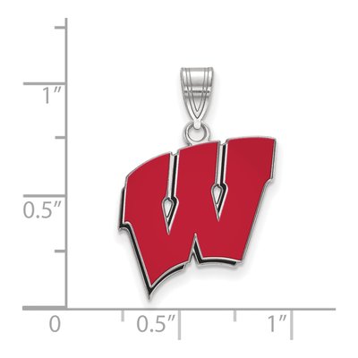 University of Wisconsin Sterling Silver Large Letter W Pendant – view 2