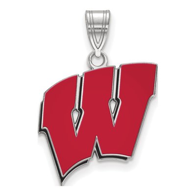 University of Wisconsin Sterling Silver Large Letter W Pendant