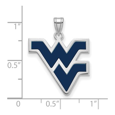 West Virginia University Sterling Silver Large WVU Enameled Pendant – view 2