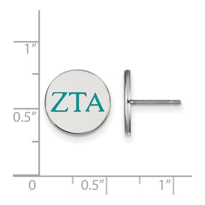 Zeta Tau Alpha Sterling Silver Enamel Stud Earrings – view 2