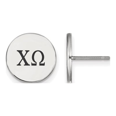 Chi Omega Sterling Silver Sorority Stud Earrings