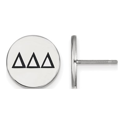 Delta Delta Delta Sterling Silver Sorority Stud Earrings