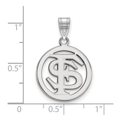 Florida State University Sterling Silver Medium F-S Pendant – view 2