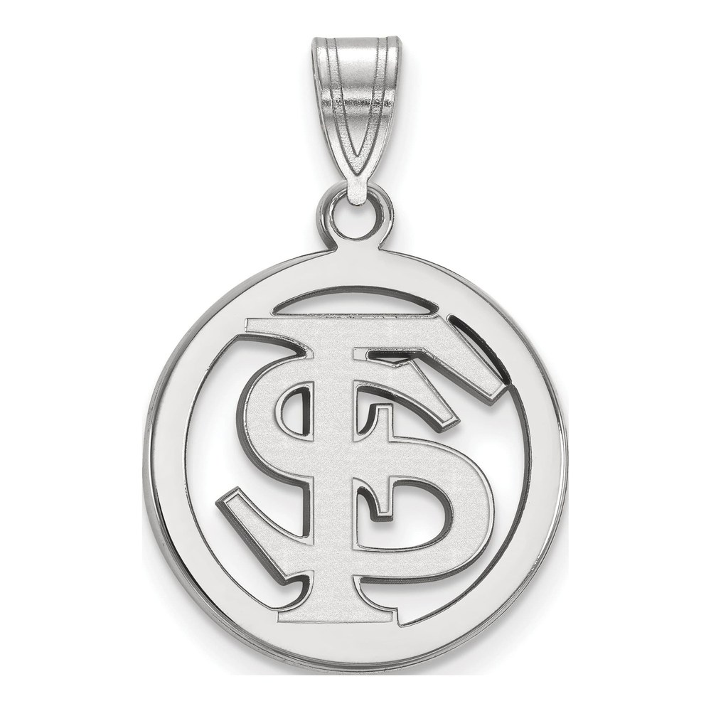 Florida State University Sterling Silver Medium F-S Pendant