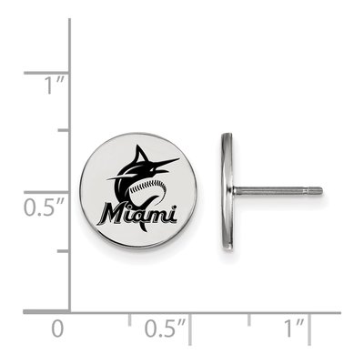 Miami Marlins Sterling Silver Enamel Earrings – view 2