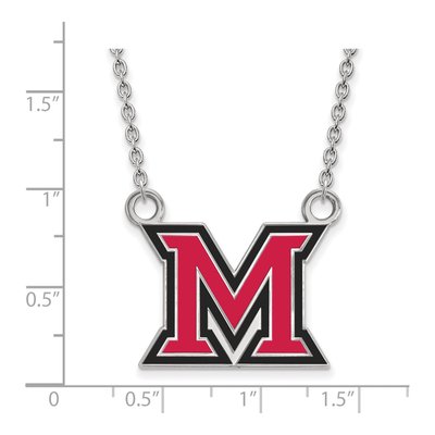Miami University Sterling Silver Ohio Large Enameled Letter M Pendant Necklace – view 2