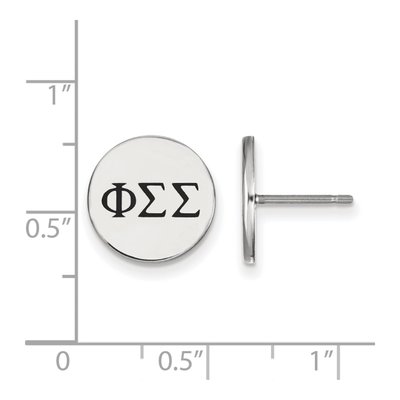Phi Sigma Sigma Sterling Silver Enamel Stud Earrings – view 2