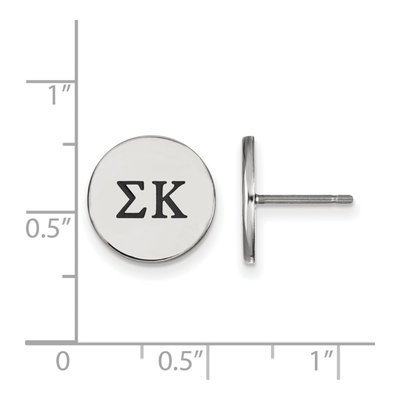 Sigma Kappa Sterling Silver Greek Letter Stud Earrings – view 2