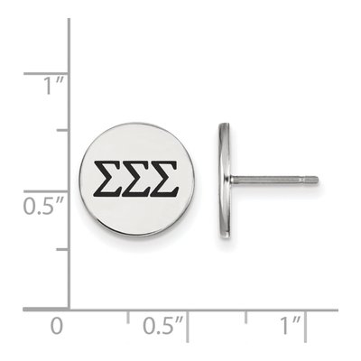 Sigma Sigma Sigma Sterling Silver Tri Stud Earrings – view 2