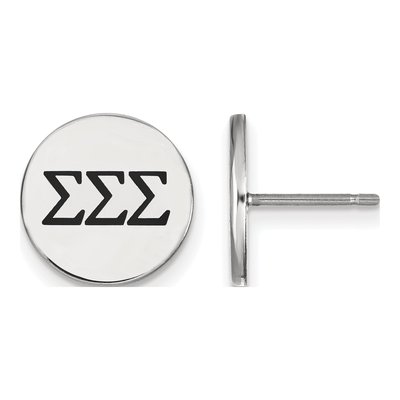 Sigma Sigma Sigma Sterling Silver Tri Stud Earrings