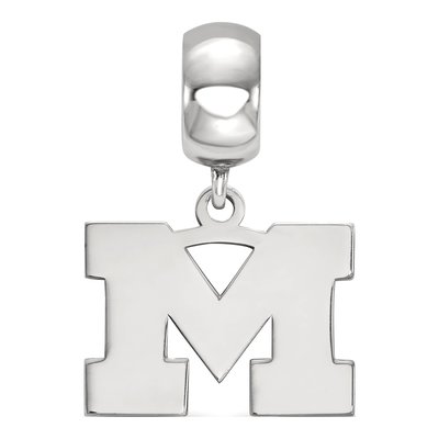 University of Michigan Sterling Silver Small Letter M Dangle Bead – view 2