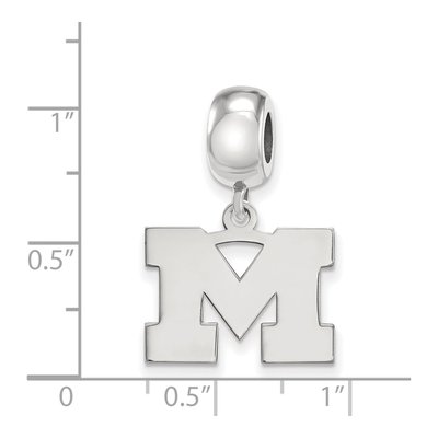 University of Michigan Sterling Silver Small Letter M Dangle Bead – view 3