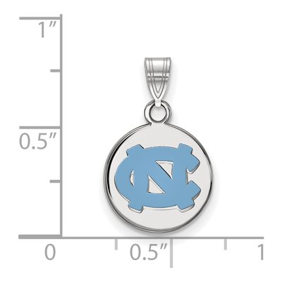 University of North Carolina Sterling Silver Small UNC Tar Heels Enamel Disc Pendant – view 2