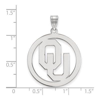 University of Oklahoma Sterling Silver Extra Large OU Pendant – view 2
