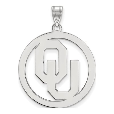 University of Oklahoma Sterling Silver Extra Large OU Pendant
