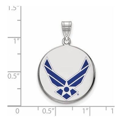 United States Air Force Academy Sterling Silver U.s Air Enameled Disc Pendant – view 2