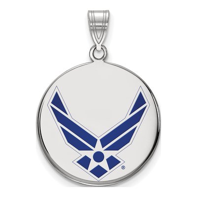 United States Air Force Academy Sterling Silver U.s Air Enameled Disc Pendant