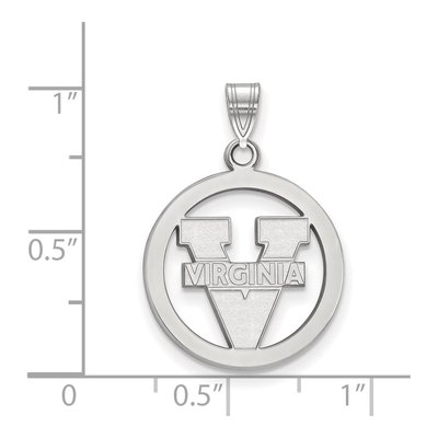 University of Virginia Sterling Silver Medium Small Circle Pendant – view 2